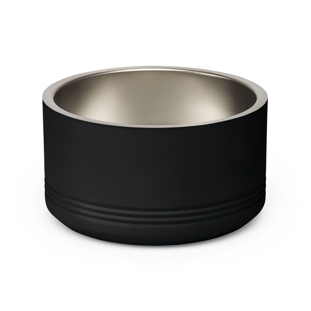 Botanical Gold pet bowl, black 18 oz: back (plain, no print)