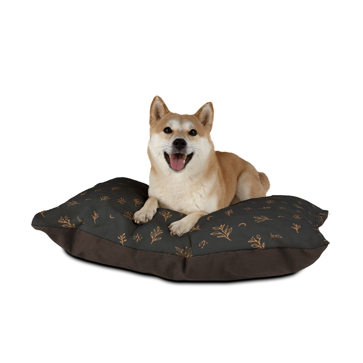 Shiba Inu lying on the Charcoal Copper pet bed