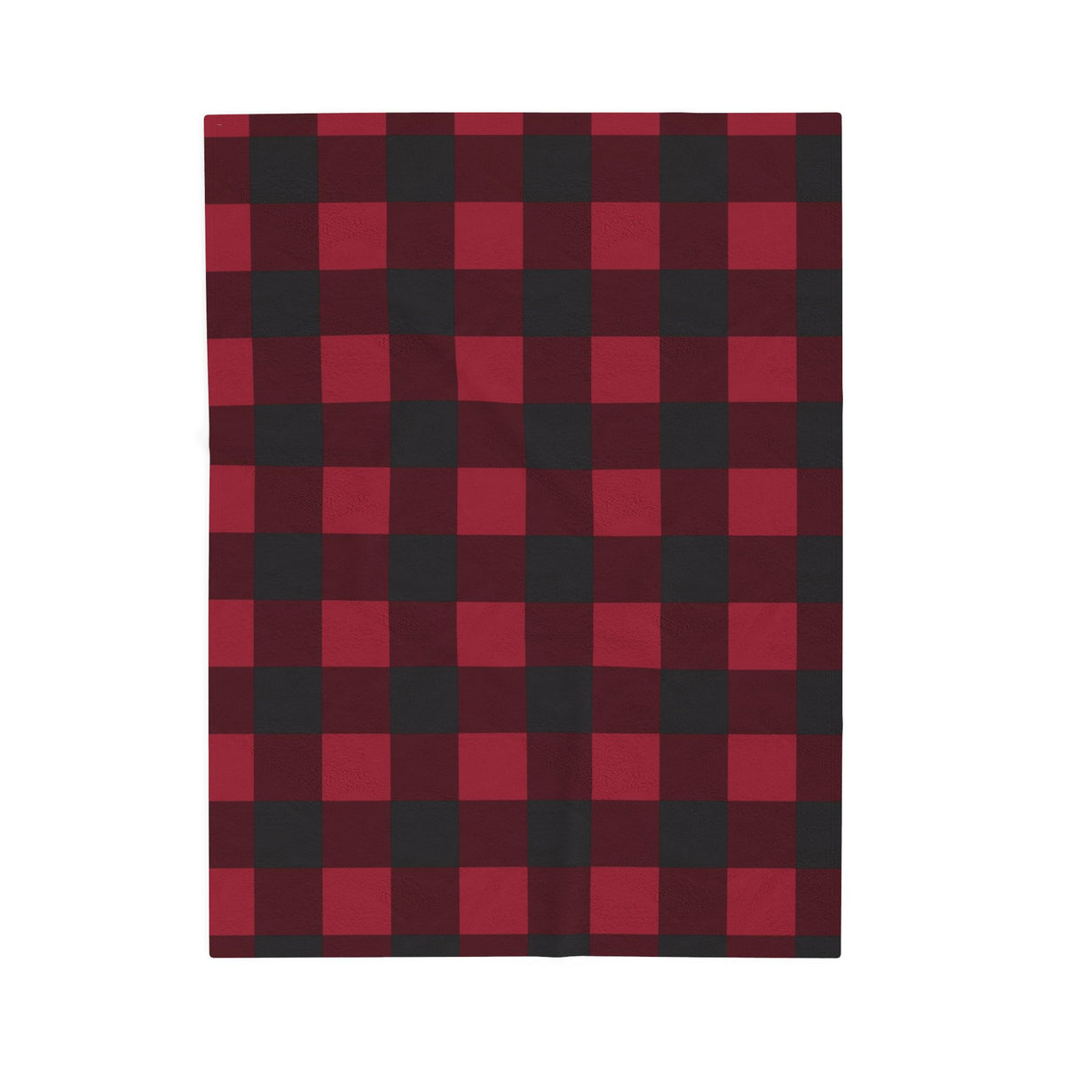 Cranberry Buffalo Check plush blanket, 30" × 40": cranberry red and black buffalo check