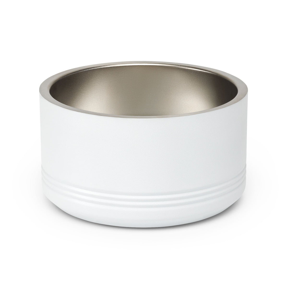 Botanical Gold pet bowl, white 18 oz: back (plain, no print)