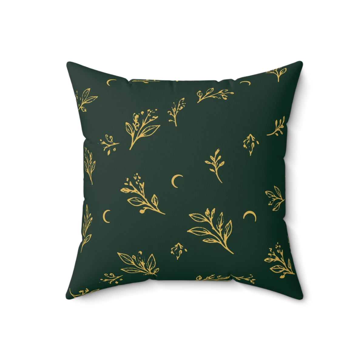 Botanical Gold throw pillow, 18" × 18": back (also printed)