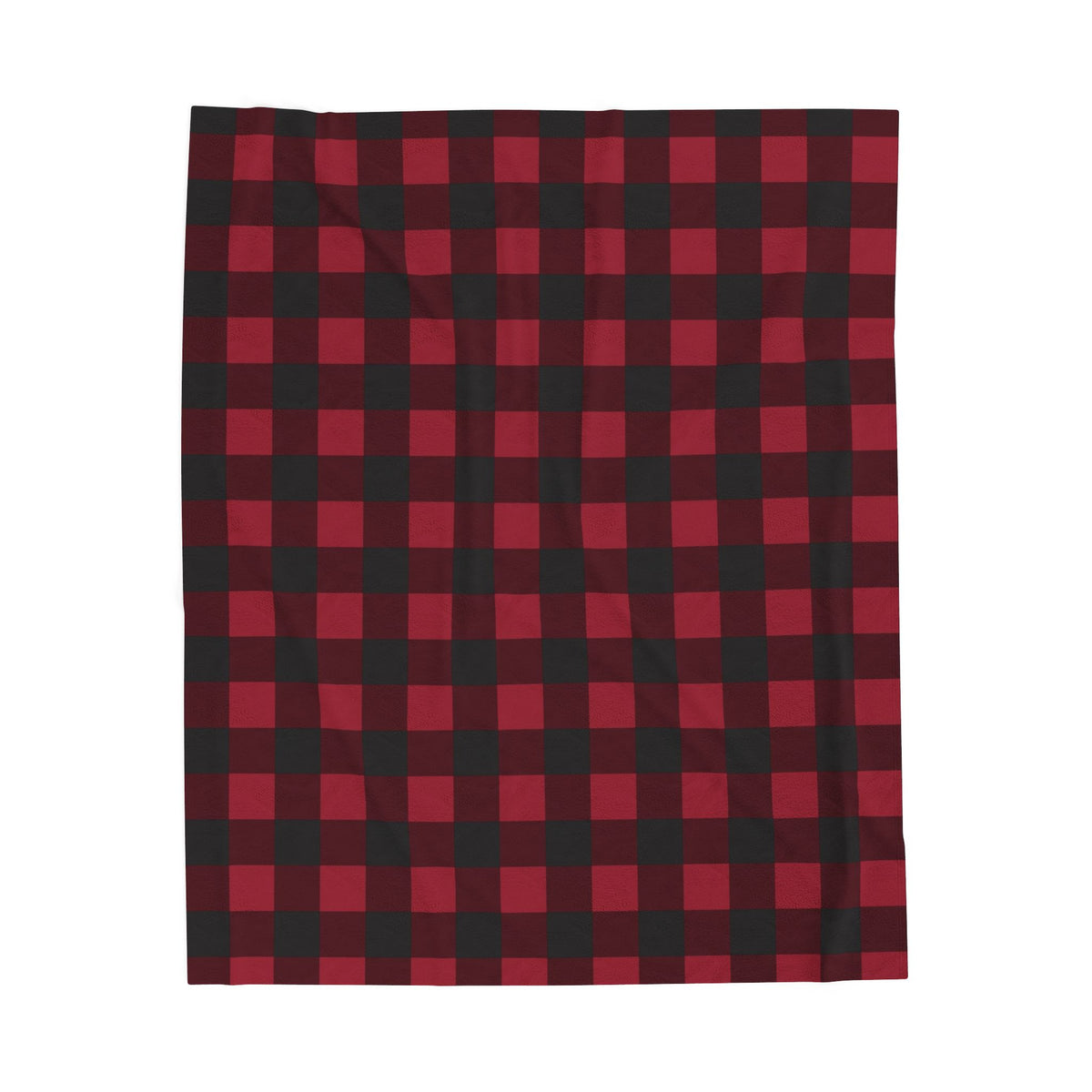 Cranberry Buffalo Check plush blanket, 50" × 60": cranberry red and black buffalo check