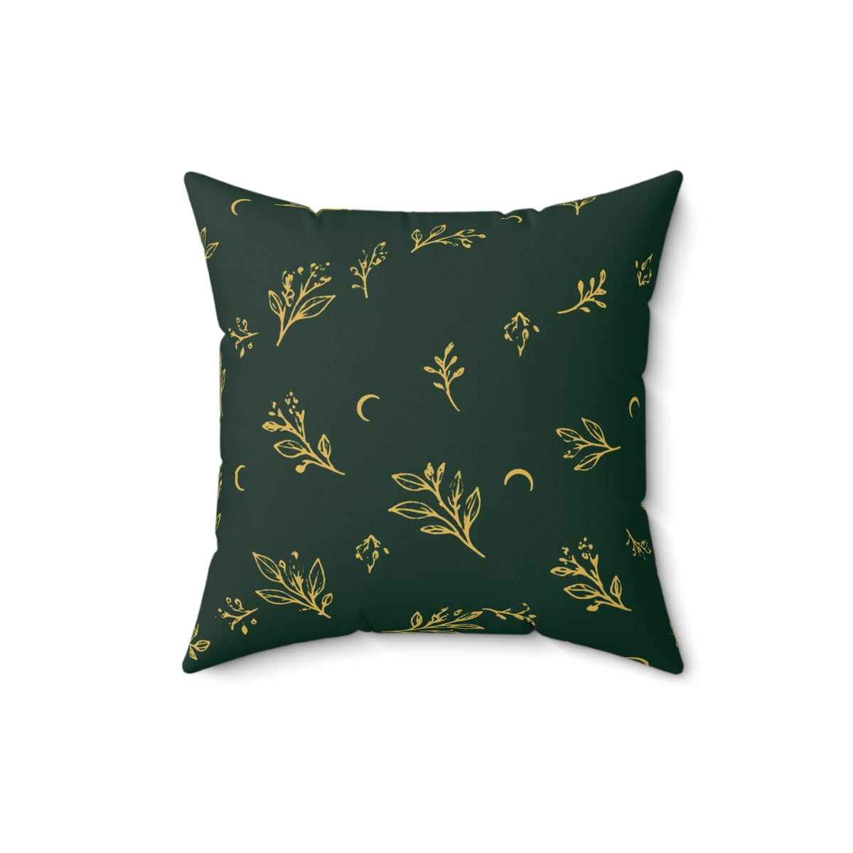 Botanical Gold throw pillow, 16" × 16": back (also printed)